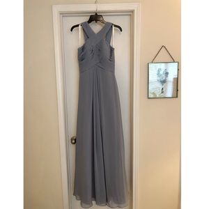 Azazie Kaleigh Long Dusty Blue Bridesmaid Dress